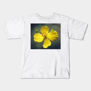 Wood Poppy In Yellow Kids T-Shirt